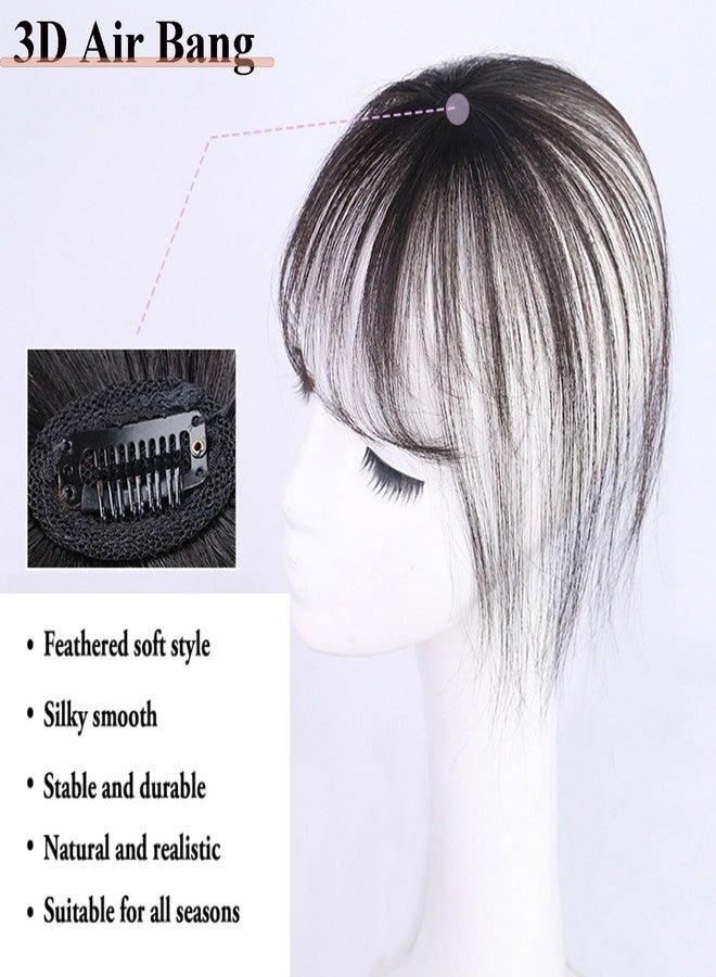 Funyn Clip in Bangs Synthetic Hair Air Bangs for Women Fake Bangs Wispy Bangs Fringe Hair Extensions Hairpieces Curved bangs for Daily Wear (Black Brown) - Image 2